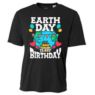 Earth Day Is My Birthday Party Holiday Celebrant Cake Cooling Performance Crew T-Shirt