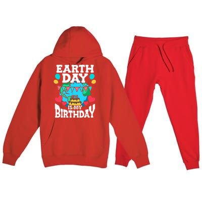 Earth Day Is My Birthday Party Holiday Celebrant Cake Premium Hooded Sweatsuit Set