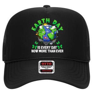 Earth Day Is Every Day Planet Butterfly Environment High Crown Mesh Back Trucker Hat