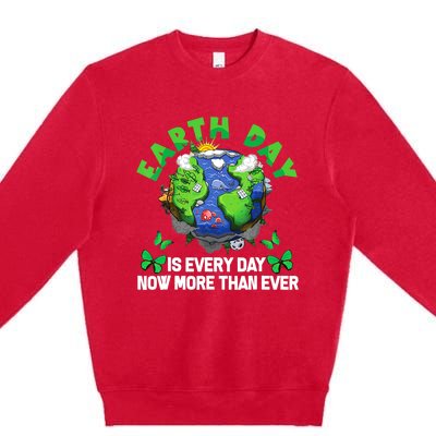 Earth Day Is Every Day Planet Butterfly Environment Premium Crewneck Sweatshirt