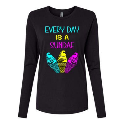 Every Day Is A Sundae Colorful Ice Cream Delight Cute Gift Womens Cotton Relaxed Long Sleeve T-Shirt