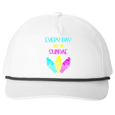 Every Day Is A Sundae Colorful Ice Cream Delight Cute Gift Snapback Five-Panel Rope Hat