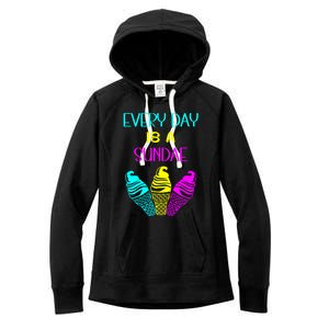 Every Day Is A Sundae Colorful Ice Cream Delight Cute Gift Women's Fleece Hoodie