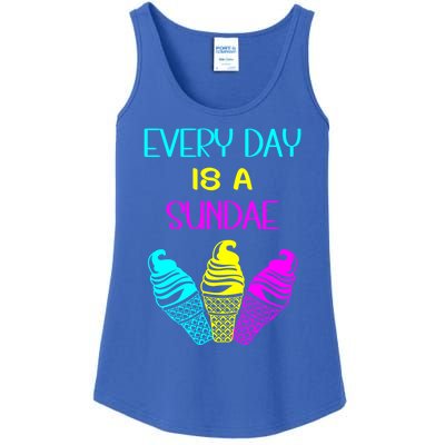 Every Day Is A Sundae Colorful Ice Cream Delight Cute Gift Ladies Essential Tank