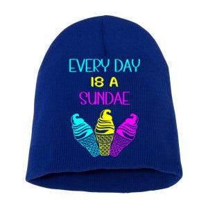 Every Day Is A Sundae Colorful Ice Cream Delight Cute Gift Short Acrylic Beanie