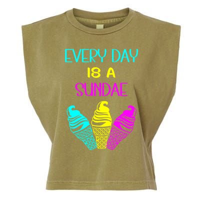 Every Day Is A Sundae Colorful Ice Cream Delight Cute Gift Garment-Dyed Women's Muscle Tee