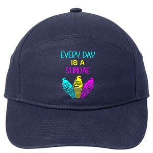 Every Day Is A Sundae Colorful Ice Cream Delight Cute Gift 7-Panel Snapback Hat