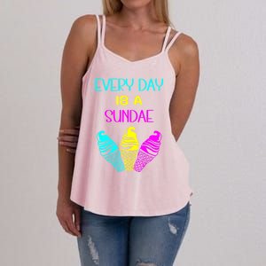 Every Day Is A Sundae Colorful Ice Cream Delight Cute Gift Women's Strappy Tank