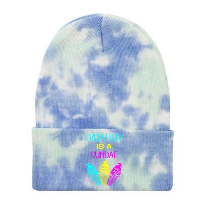 Every Day Is A Sundae Colorful Ice Cream Delight Cute Gift Tie Dye 12in Knit Beanie