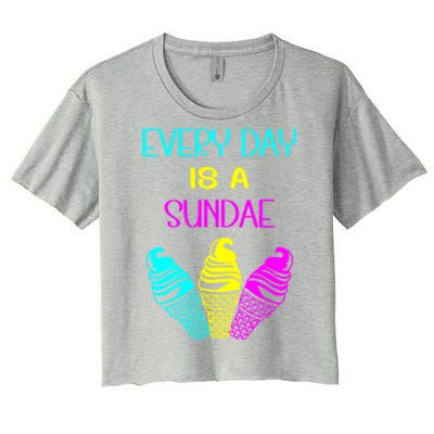 Every Day Is A Sundae Colorful Ice Cream Delight Cute Gift Women's Crop Top Tee