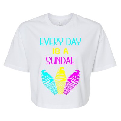 Every Day Is A Sundae Colorful Ice Cream Delight Cute Gift Bella+Canvas Jersey Crop Tee