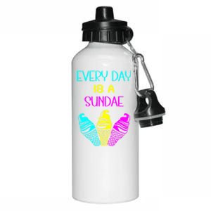 Every Day Is A Sundae Colorful Ice Cream Delight Cute Gift Aluminum Water Bottle 