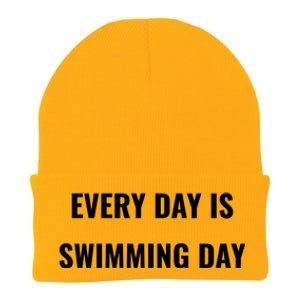 Every Day Is Swimming Day Gift Funny Swimgiftmer Gift Knit Cap Winter Beanie