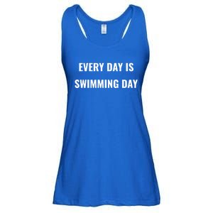 Every Day Is Swimming Day Gift Funny Swimgiftmer Gift Ladies Essential Flowy Tank