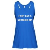 Every Day Is Swimming Day Gift Funny Swimgiftmer Gift Ladies Essential Flowy Tank