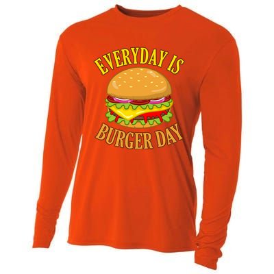 Every Day Is Burger Day Cheeseburger Hamburger Lover Graphic Funny Gift Cooling Performance Long Sleeve Crew