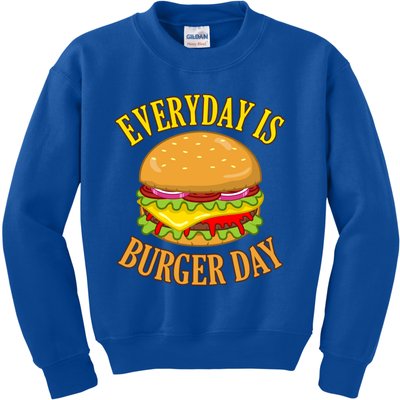 Every Day Is Burger Day Cheeseburger Hamburger Lover Graphic Funny Gift Kids Sweatshirt