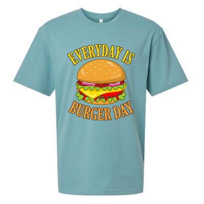 Every Day Is Burger Day Cheeseburger Hamburger Lover Graphic Funny Gift Sueded Cloud Jersey T-Shirt