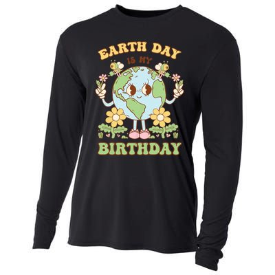 Earth Day Is My Birthday April 22nd Nature Conservation Cooling Performance Long Sleeve Crew