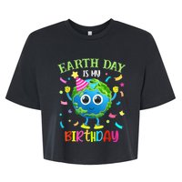 Earth Day Is My Birthday Pro Environment Birthday Party Bella+Canvas Jersey Crop Tee