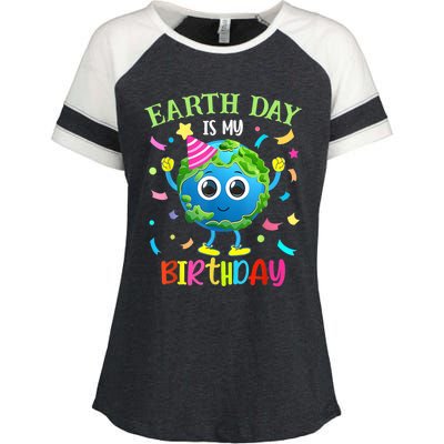 Earth Day Is My Birthday Pro Environment Birthday Party Enza Ladies Jersey Colorblock Tee