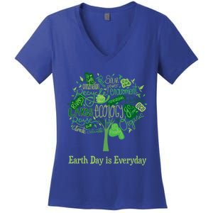 Earth Day Is Everyday Global Warming And Climate Graphic Gift Women's V-Neck T-Shirt