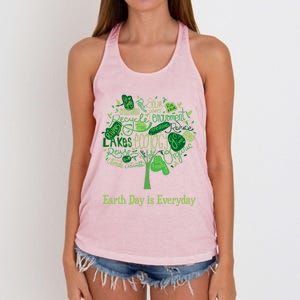 Earth Day Is Everyday Global Warming And Climate Graphic Gift Women's Knotted Racerback Tank