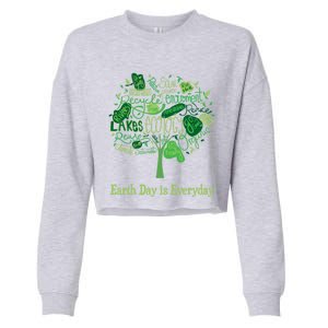 Earth Day Is Everyday Global Warming And Climate Graphic Gift Cropped Pullover Crew