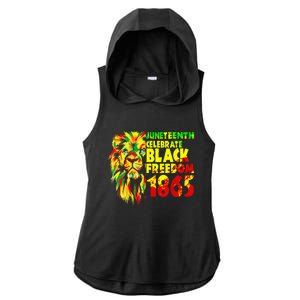 Emancipation Day Is Great With 1865 Juneteenth Celebrate Day Ladies PosiCharge Tri-Blend Wicking Draft Hoodie Tank