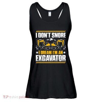 Excavator Driver I Dont Snore Heavy Equipment Operator Ladies Essential Flowy Tank