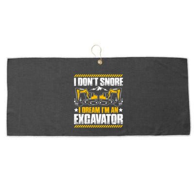 Excavator Driver I Dont Snore Heavy Equipment Operator Large Microfiber Waffle Golf Towel