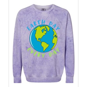 Earth Day Is Everyday Happy Earth Day Cool Gift Colorblast Crewneck Sweatshirt