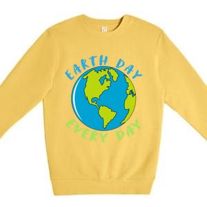 Earth Day Is Everyday Happy Earth Day Cool Gift Premium Crewneck Sweatshirt