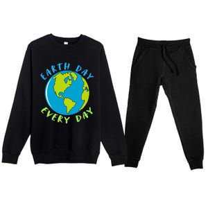 Earth Day Is Everyday Happy Earth Day Cool Gift Premium Crewneck Sweatsuit Set