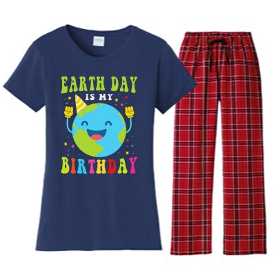 Earth Day Is My Birthday Pro Environment Birthday Party Women's Flannel Pajama Set