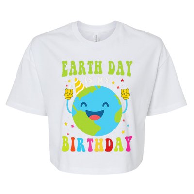 Earth Day Is My Birthday Pro Environment Birthday Party Bella+Canvas Jersey Crop Tee