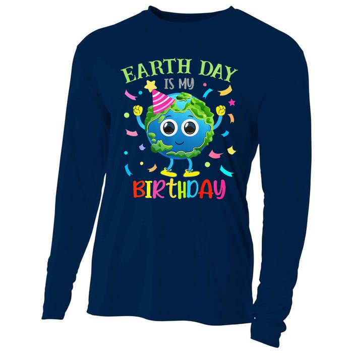 Earth Day Is My Birthday Pro Environment Birthday Party Cooling Performance Long Sleeve Crew