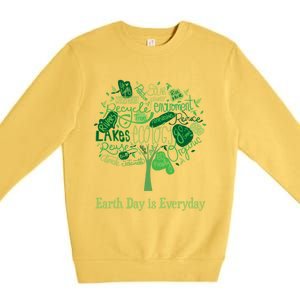 Earth Day Is Everyday Global Warming And Climate Graphic Funny Gift Premium Crewneck Sweatshirt