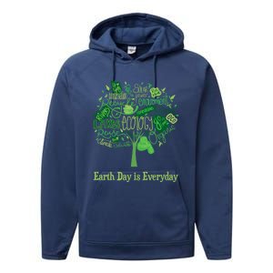 Earth Day Is Everyday Global Warming And Climate Graphic Funny Gift Performance Fleece Hoodie