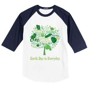 Earth Day Is Everyday Global Warming And Climate Graphic Funny Gift Baseball Sleeve Shirt