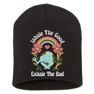 Earth Day Inhale The Good Exhale The Bad Earth Awareness Environmental Short Acrylic Beanie