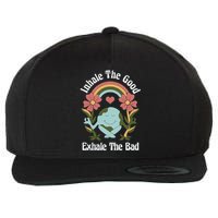 Earth Day Inhale The Good Exhale The Bad Earth Awareness Environmental Wool Snapback Cap