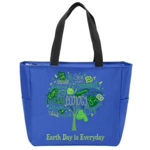 Earth Day Is Everyday Global Warming And Climate Graphic Gift Zip Tote Bag