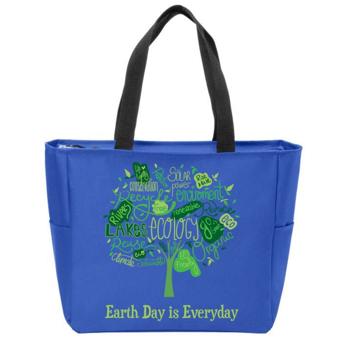 Earth Day Is Everyday Global Warming And Climate Graphic Gift Zip Tote Bag