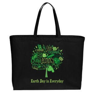 Earth Day Is Everyday Global Warming And Climate Graphic Gift Cotton Canvas Jumbo Tote