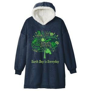 Earth Day Is Everyday Global Warming And Climate Graphic Gift Hooded Wearable Blanket