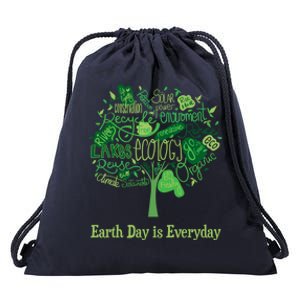 Earth Day Is Everyday Global Warming And Climate Graphic Gift Drawstring Bag