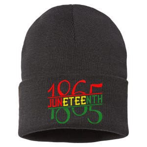 Emancipation Day is great with 1865 Juneteenth flag apparel Sustainable Knit Beanie