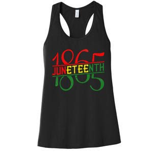 Emancipation Day is great with 1865 Juneteenth flag apparel Women's Racerback Tank