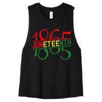 Emancipation Day is great with 1865 Juneteenth flag apparel Women's Racerback Cropped Tank